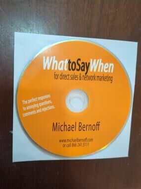 What To Say When: For Network Marketing And Direct Sales AUDIO BOOK CD disc only
